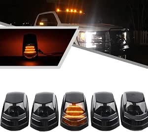 5x Amber LED Cab Roof Marker Lights For 1999-2016 Ford F250 F350 Super Duty