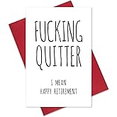 Ogeby Funny Retirement Card for Coworker Colleague Friend, Humor Retiring Card Gift for Him Her, Quitter I Mean Happy Retirement