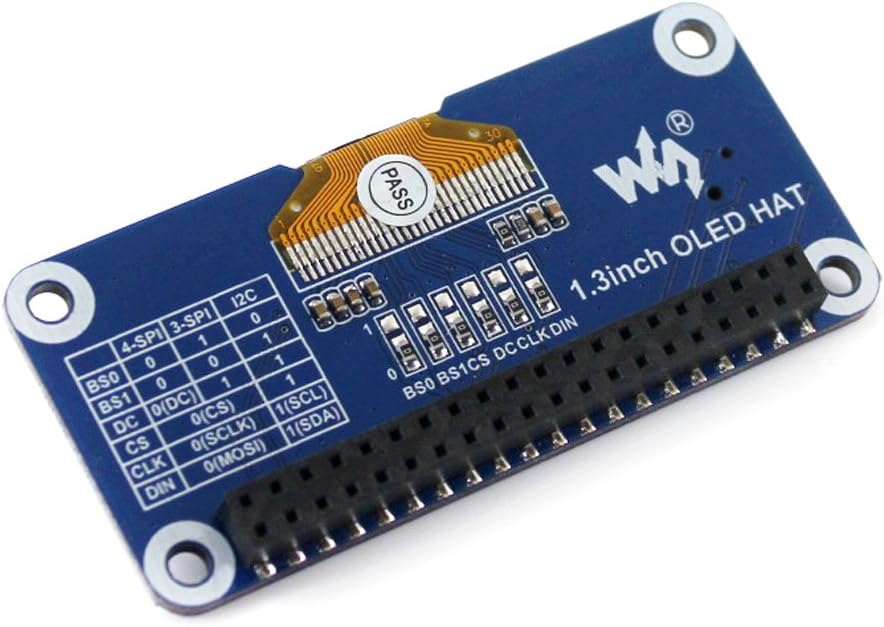 Waveshare 1.3inch OLED Display HAT for Raspberry Pi 128x64 Pixels, SPI/I2C Interface, 1.3inch OLED HAT - Image 3