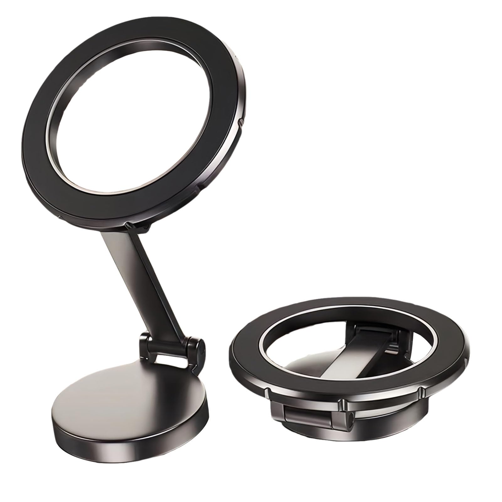 Futuhada Car Mount, Foldable Magnetic Phone Holder for Car, 360° Rotation All Metal Body Car Holder, Windshield Magnetic Car Mount for 15 14 13 12 & MagSafe Case & All Phone
