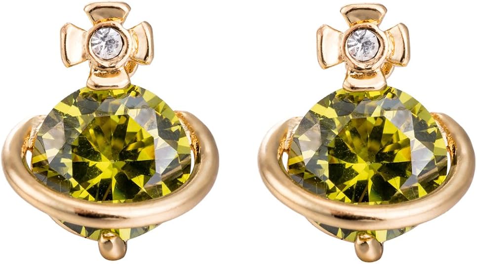 YAZILIND Elegantes rundes Form-Gold überzogene grüne kubische Zirconia