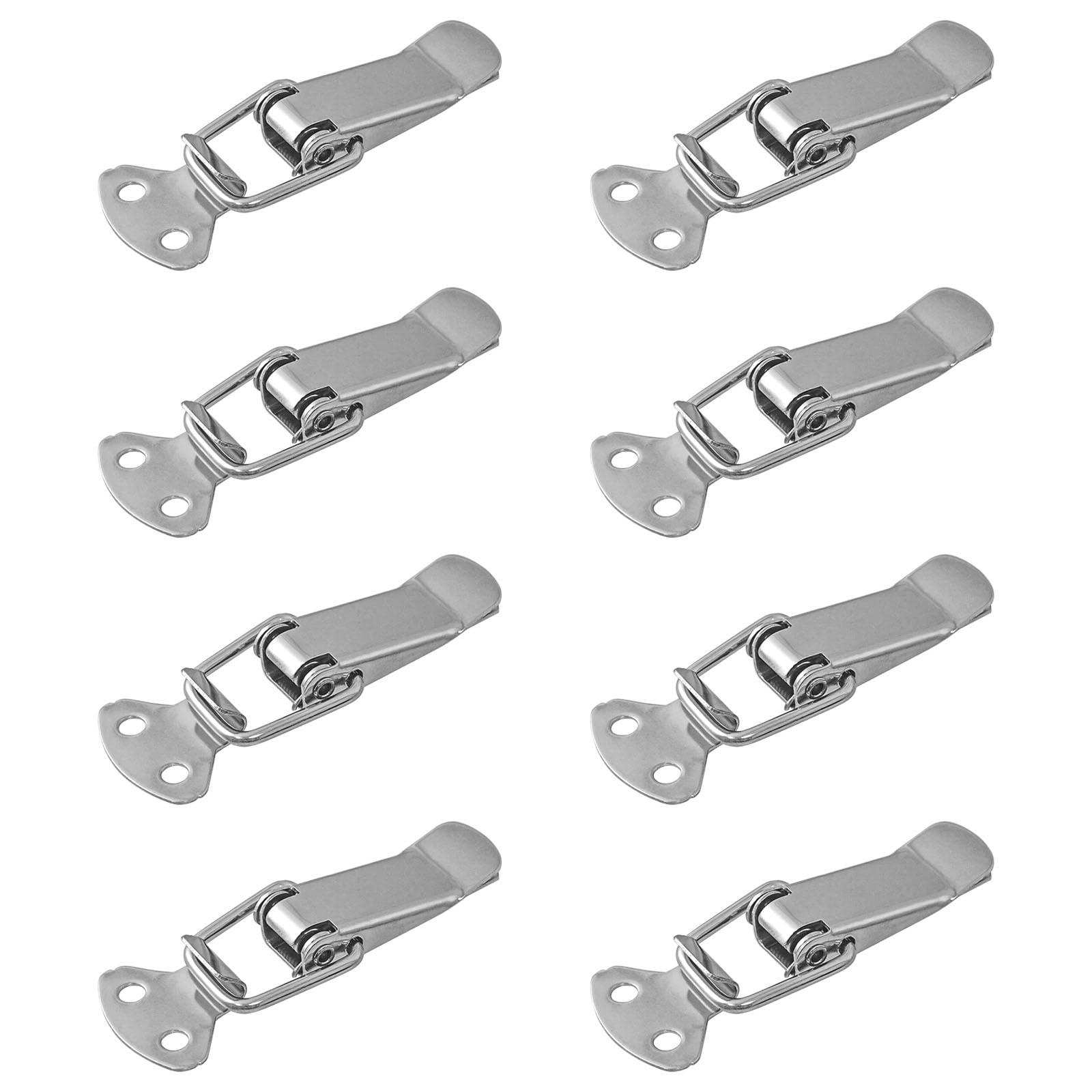 BuxiuGK 8Pcs Toggle Latch Catch Clamp Stainless Steel Spring Loaded for Case Box,Toolbox,Drawer,Cabinet,Chest Trunk - Silver HS-010