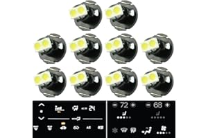britelites 10x T4 / T4.2 Neo Wedge 2 SMD LED White Car Dashboard Instrument Cluster Panel, A/C Climate Control HVAC Switch Li