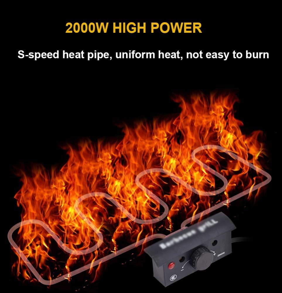 review Electric Table Top Teppanyaki Grill Griddle Indoor/Outdoor Hotplate Cooker Grill Table Hot BBQ Plate for Kitchen Dinner Party Camping Festival Cooking