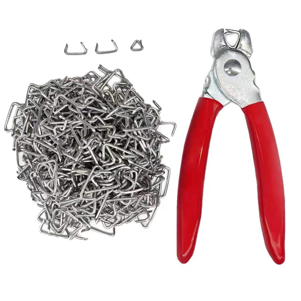Photo 1 of DAYSLIVES Hog Ring Pliers Straight & 500 Galvanized Hog Rings, Professional Upholstery Installation Kit Tool?Auto Upholstery and Repair, Fences, Animal Pet Cages