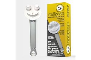 The Original Smiling Sponge Handle Soap Dispensing Handle by Smilyeez for The Smiling Sponge (White)