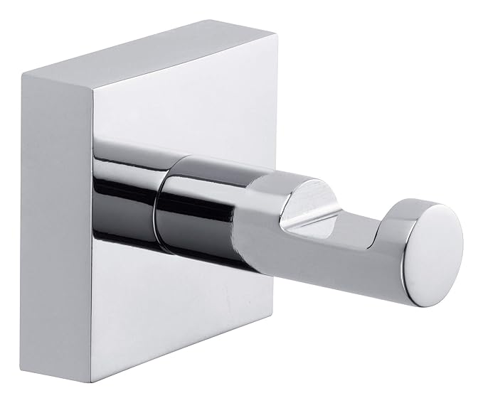 Tesa ekkro Handtuchhaken (hochglanzverchromt, inkl. Klebelösung, hohe Haltekraft (bis 4kg), 39mm x 39mm x 52mm)