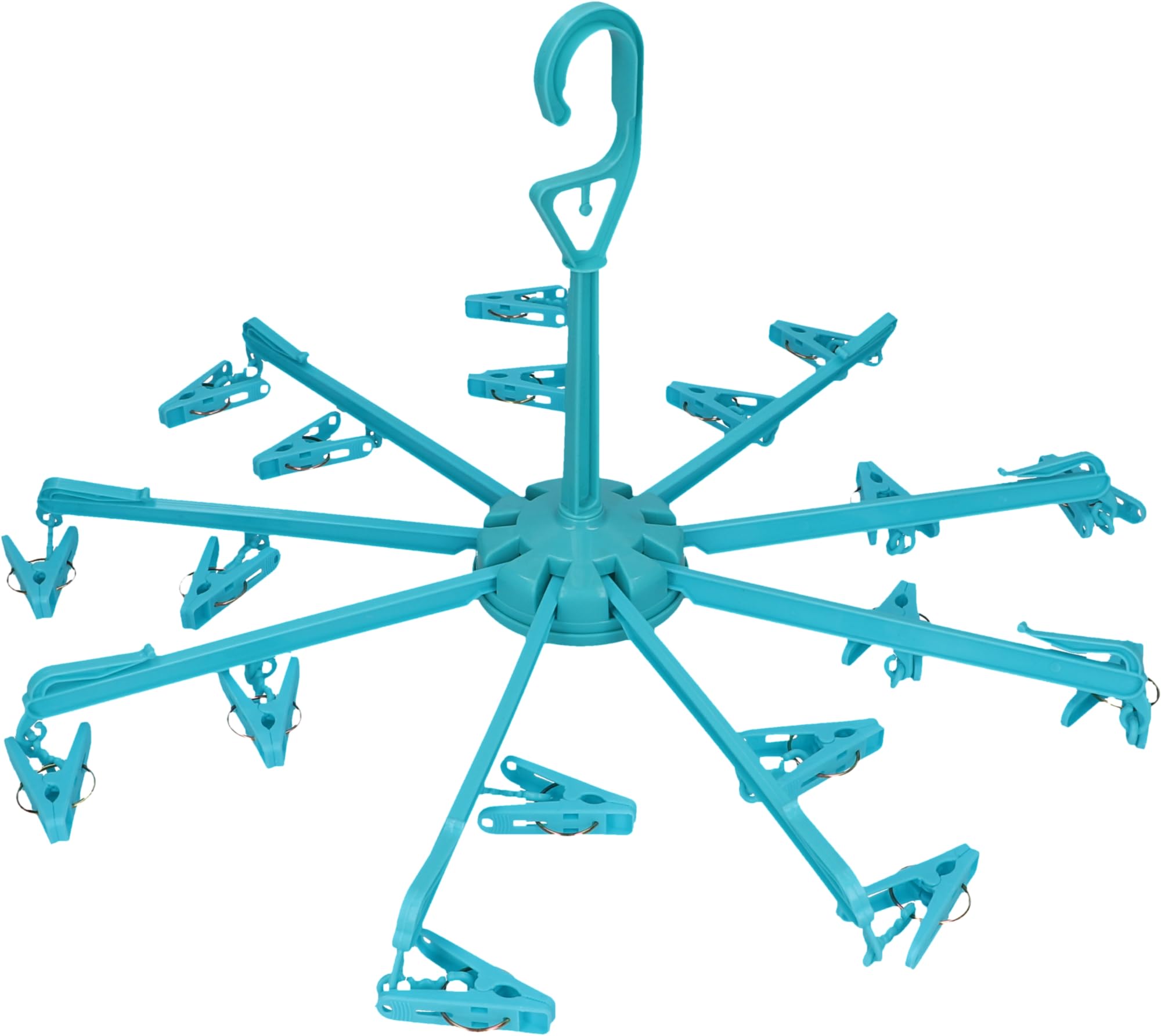 Cartrend 10244 Caravan Carousel Dryer Plastic Hanging Clothes Airer with 20 Pegs Foldable