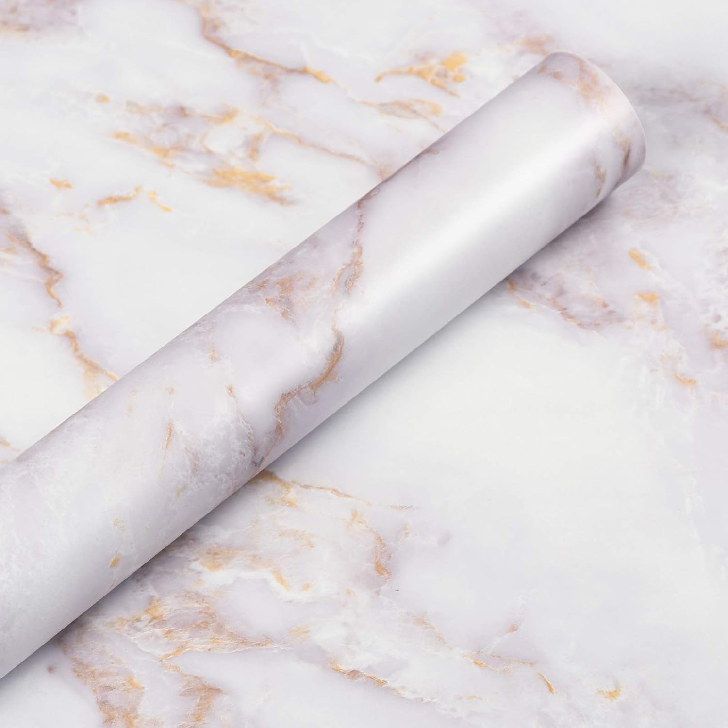 Livelynine Kitchen Worktop Covering Gold Marble Wallpaper Self Adhesive Vinyl Wrap for Worktops Contact Paper Marble Waterproof Kitchen Counter Top Desk Table Furniture Wallpaper Stone 40CMX200CM
