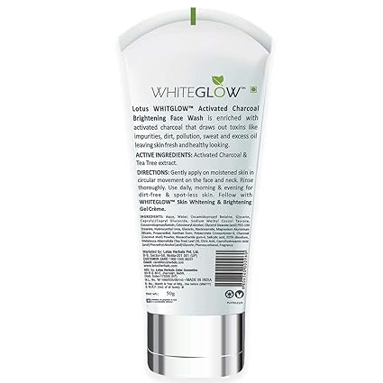 lotus white glow activated charcoal face wash