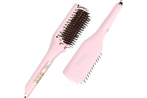 Nicebay Hair Straightening Brush, Ionic Hair Straightener Comb with 6 Temp, Fast Heating & Anti-Scald & Effective Hair Care, Auto-Off Hair Straightener Brush for Women