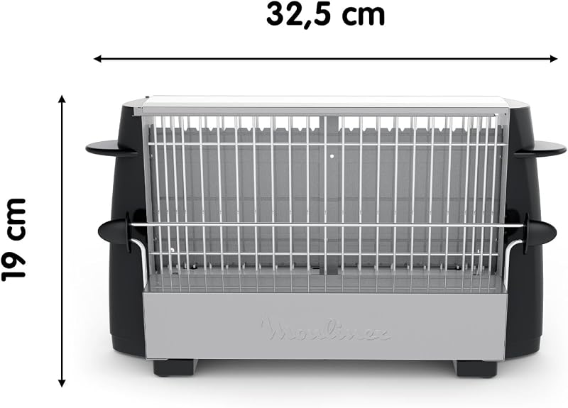 Multipan, Tostador Clásico, Para 4 Rebanadas, Inox y negro
