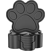 ME.FAN Silicone Coasters 6 Pack Paw Cup Mat with Holder, Dog Cat Paw Shape, for Hot or Cold Drink, Non-Slip, Non-Stick, Room Decor, Housewarming Black