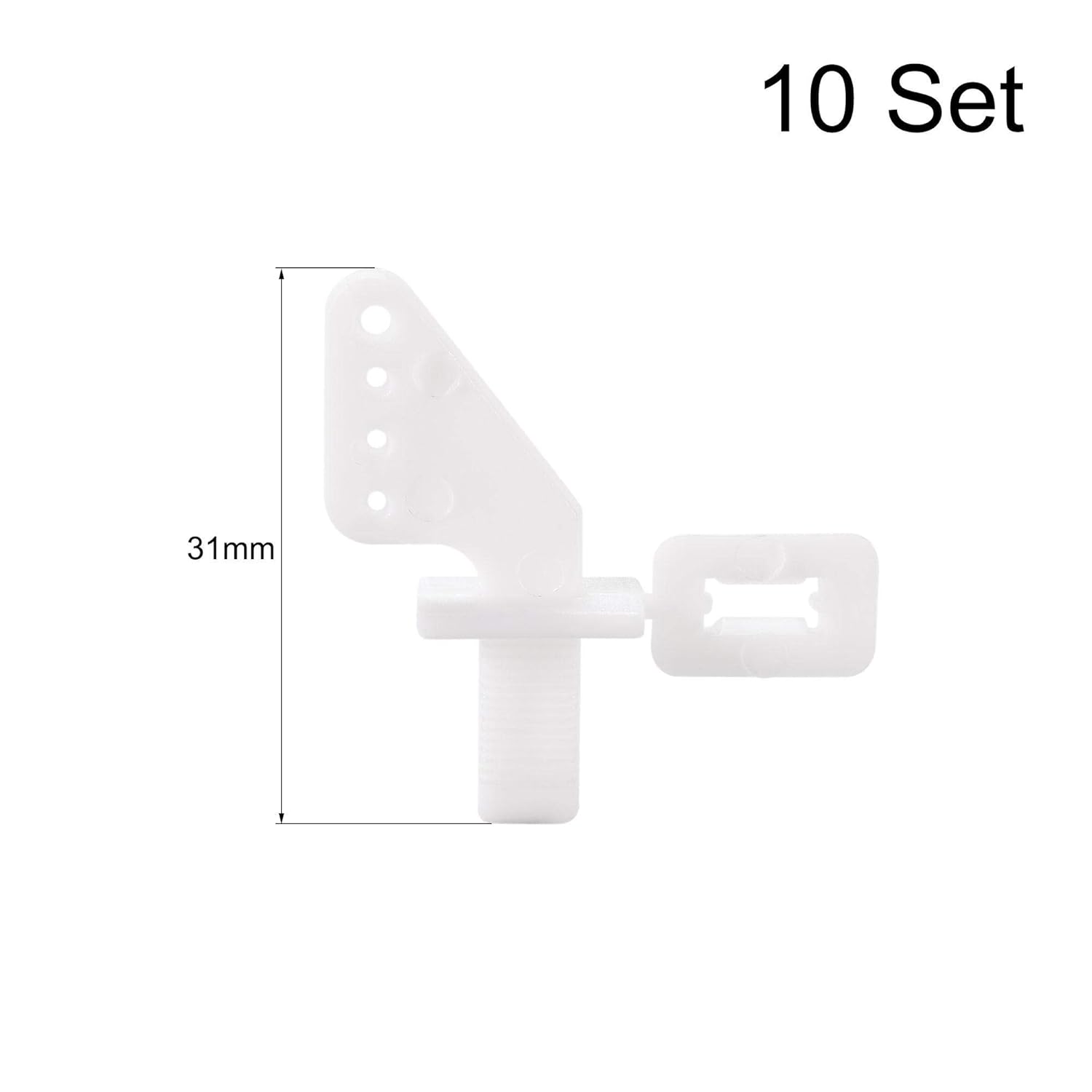 sourcing map 10Sets 4-Hole Nylon Pin Control Horns and Clevis Kit Model Airplane Electric Aircraft RC Fixed-Wing DIY Parts - Image 3