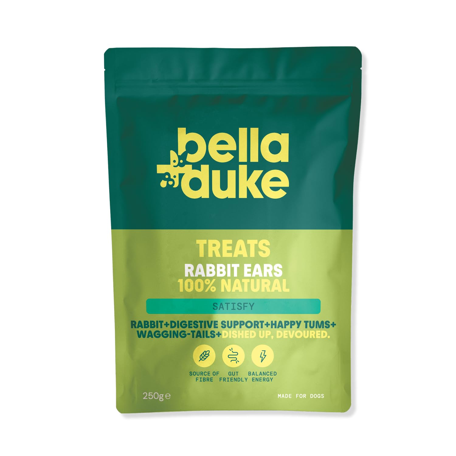 Bella+Duke Rabbit Ears for Dogs - Crunchy and Satisfying Chews to Support Digestion - Grain-Free, High Protein and Hypoallergenic - 100% Natural Alternative to Processed Treats