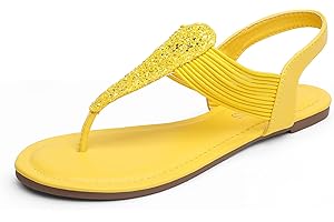 DREAM PAIRS Women's Elastic Strappy String Thong Ankle Strap Summer Gladiator Sandals