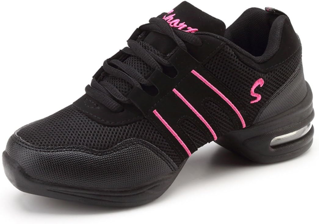 Womens Mesh Ballroom Dance Sneaker Trainers Lightweight Jazz Heel Shoes