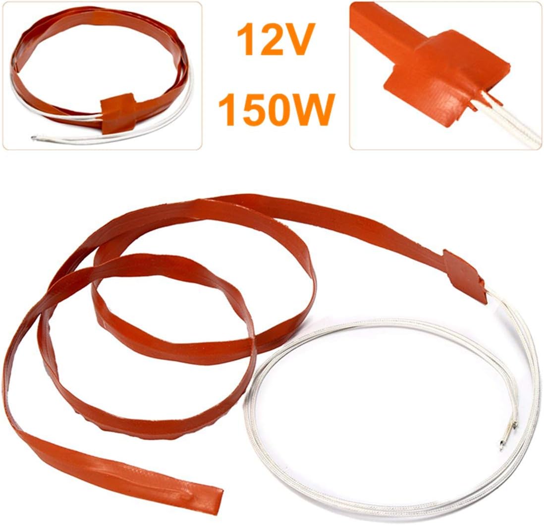 JohnnyBui - 1.2m 150W 12V WVO Intake Pipe Injection Line Manifold Heater Silicone Heat Strip Heating System Pipeline Thawing Heating Belt