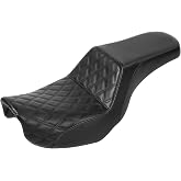 SLMOTO Diamond Motorcycle Seat Cushion Fit for Harley Dyna Super Glide Bob | stitching premium pu leather bike passenger seat dyna seat pad for custom street glide seat sportster fxdf fxdwg 2006-2017
