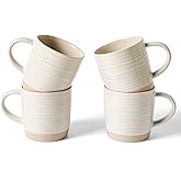 famiware Coffee Mugs Set of 4, 13 oz Mug Set, Ceramic Cup Set with Handle for Coffee, Tea, Cocoa, Milk, Constellation Series, Beige