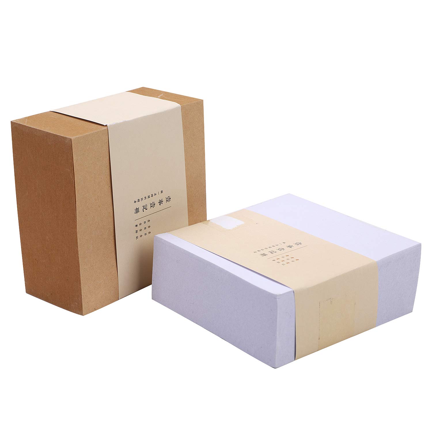 800 Sheets Sticky Note Memo Pad Sticky Notes Cube Block Message Pad Writing Kraft Paper & White Paper 2Pack for School Office Home