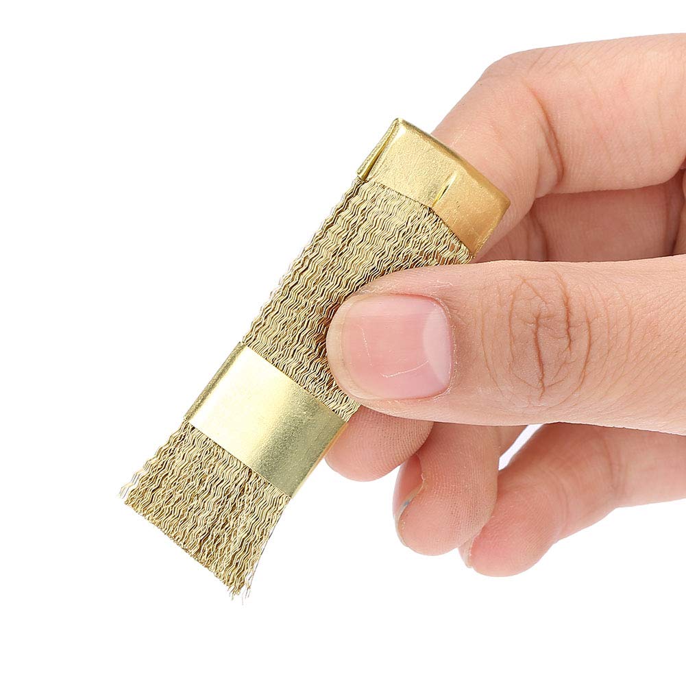 Golden Copper Wire Nail Art Bits Cleaning Brush Drill Cleaner Brush Manicure Accessories Copper Wire Nail Art Drill Bits Cleaner for Salon and Home Use
