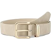 Earnda Women's Leather Belts for Jeans Dresses, Gold Buckle Casual Ladies Waist Belt 1.30" Width