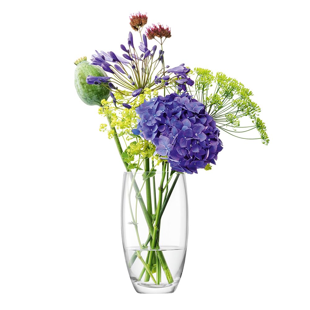 LSA International Flower Barrel Bouquet Vase H20cm Clear| 1 Unit | Mouthblown & Handmade Glass | FW30