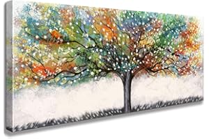 CAPPLA ART Tree Wall Art Canvas Plant Prints Colorful Wall Art Abstract Landscape Artwork for Living Room Bedroom Home Wall Framed Decor (G, 8X16inch)