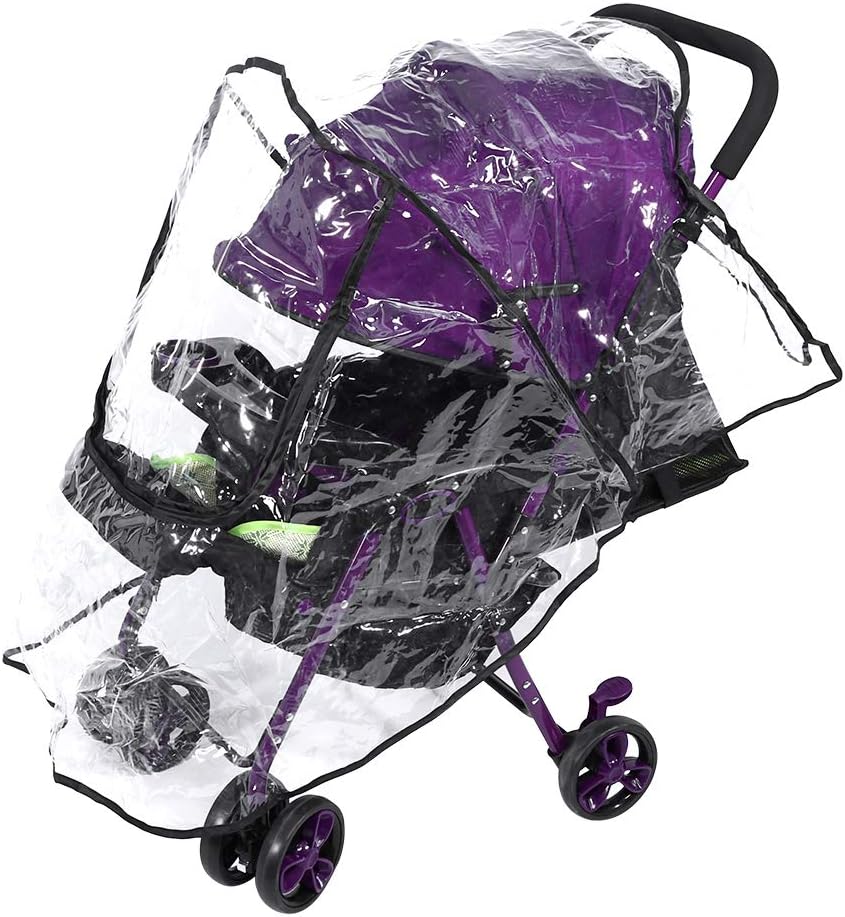 Baby Universal Waterproof Rain Cover with Zippers Wind Snow Dust Transparent Shield Infant Pram Stroller Pushchair Breathable Accessories - Image 3