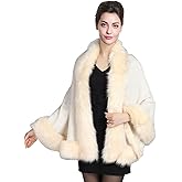 BEAUTELICATE Faux Fur Shawl Wrap Stole Shrug Bridal Winter Wedding with Hook