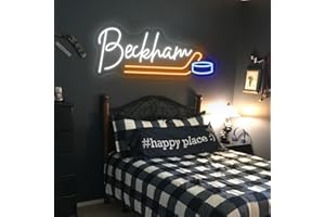 Custom Hockey Neon Sign Personalization Name with Hockeys Player LED Neon Lights for Room Decor Sports Light Up Sign for Kids