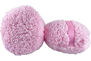 GOERTI 2 Pcs Powder Puff (6"x3") Large Powder Puff for Body Powder, Body Powder Applicator Oversize Dusting Puffs for Face and Body (Pink)