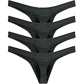 iKingsky Men's Low Rise Bulge Thong Sexy Mens Underwear Soft T-back Under Panties for Men