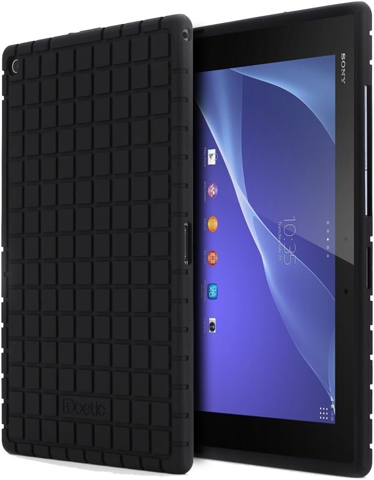 Sony Xperia Z2 Tablet Case - Poetic Sony Xperia Z2 Tablet Case [GraphGRIP Series] - [Lightweight] [GRIP] Protective Silicone Case for Sony Xperia Z2 Tablet Black (3 Year Manufacturer Warranty From Poetic)