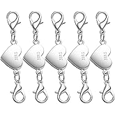 925 Silver Magnetic Necklace Clasps and Closures, Double Lobster Magnetic Necklace Clasps for Bracelet and Necklace Extender (5silvery)