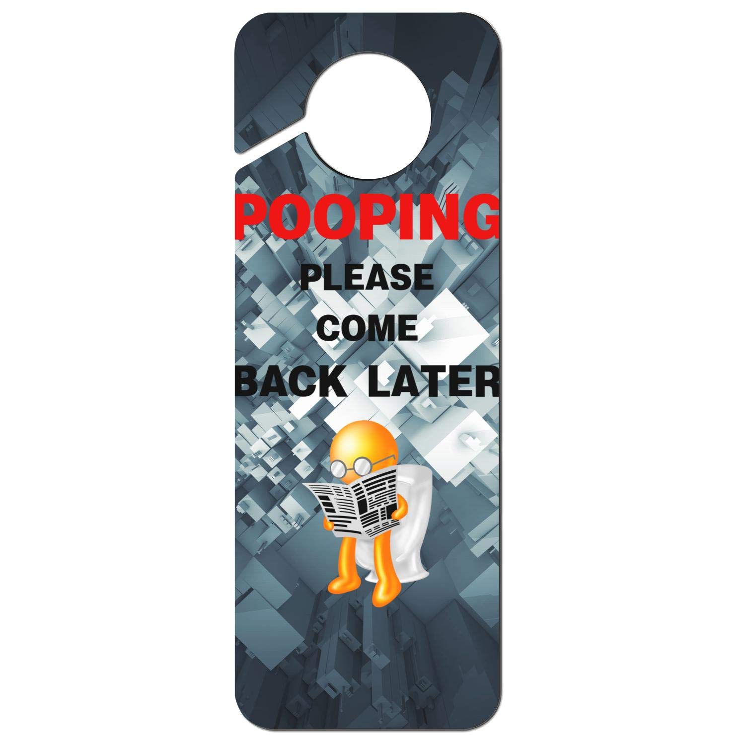 Platen, panelen, bordjes Pooping Please Come Back Later Plastic Door Knob Hanger Sign Huis