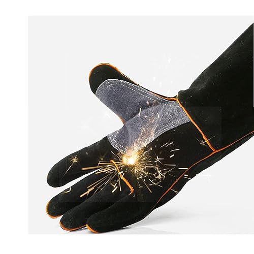 Qahdeikd Welding Gloves Heat Resistant Leather Forge welding