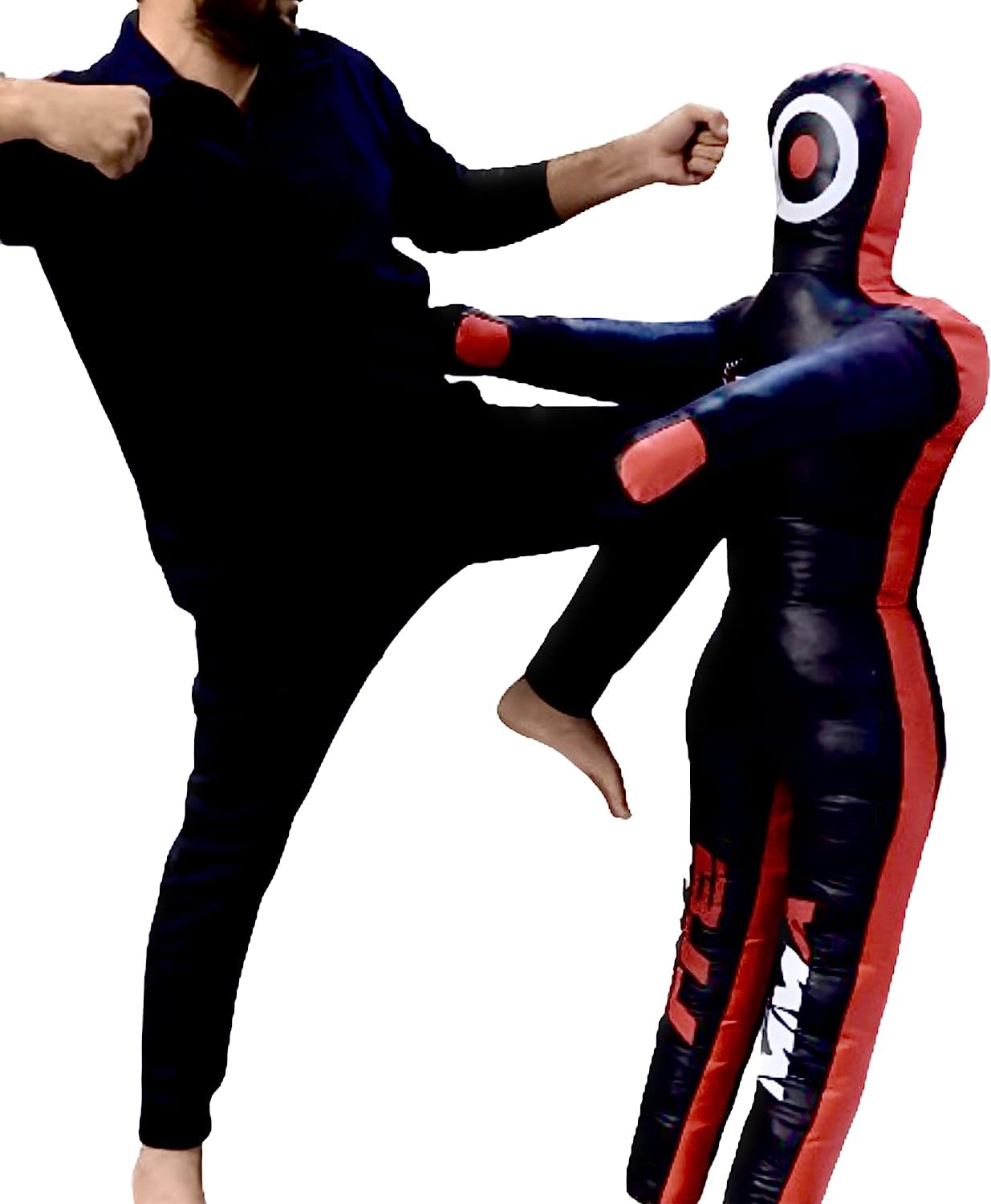 Photo 1 of (missing filling) Stylso Wrestling Dummy Grappling Dummy PU Leather BJJ MMA Judo Karate Adult Jiu Jitsu Dummy - Un-Filled (Black, 6ft / 72 inches)