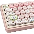 Hyekit PBT Keycaps for Mechanical Keyboard - 145 Keys Pink Pig Keycaps, Dye-Sublimation Cute Keycaps MOA Profile Custom Keycaps for Cherry Gateron MX Switches Keyboard(Only Keycaps)