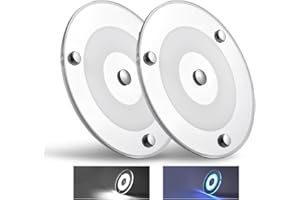 Obeaming 2 Pack 12V LED Ceiling Dome Light 400LM, 4.75" Dimmable Interior Light for RV Boat Camper Van Travel Trailer Truck Sailboat Interior Lighting, Surface Mount & Touch Switch(Cool White)