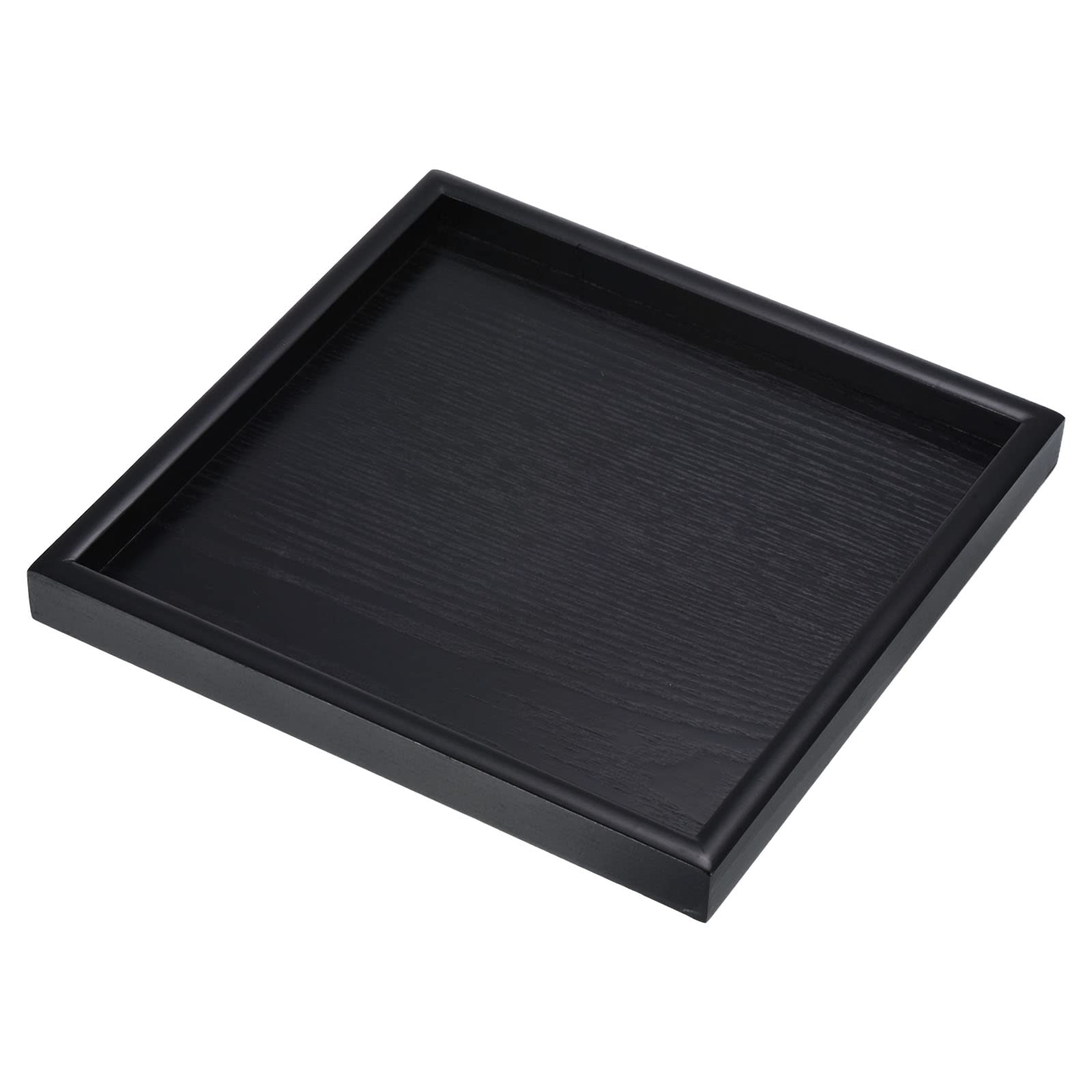 PATIKIL Wood Serving Tray 9.4 Inch, Square Decorative Platter for Home Decor Kitchen Table Candle Holder, Black