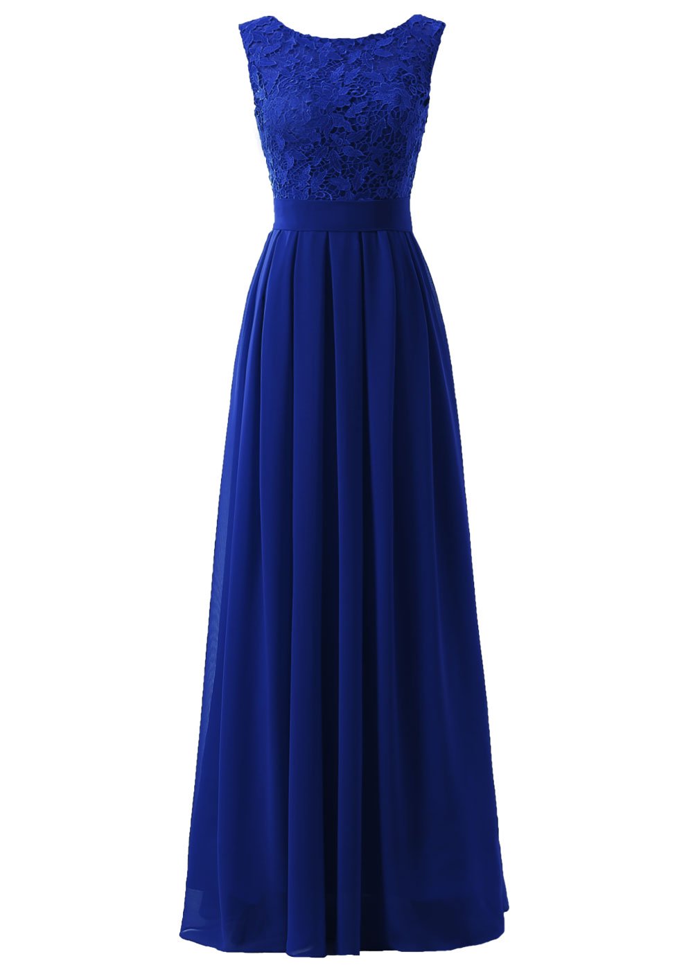 DYS Women's Lace Bridesmaid Dress Long Prom Evening Dresses Jewel Neck