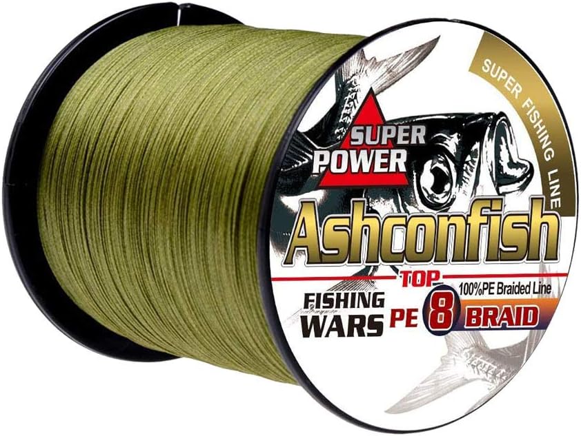 Ashconfish Braided Fishing Line- 8 Strands Super Strong PE Fishing Wire-100M/109Yards-300M/328Yards-500M/547Yards-1000M/1093Yards -6lb 8lb to 300lb-Abrasion Resistant-Zero Stretch- Multiple Colors