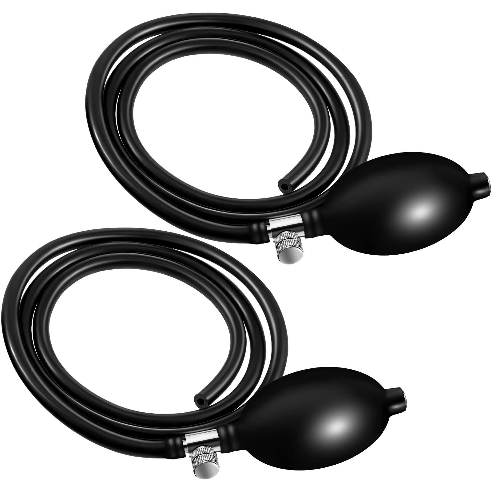 Photo 1 of Fabbay 2 Set Blood Pressure Bulb Pump Replacement Rubber Inflation Bulb Adjustable Blood Pump Monitor Manual Pressure Hand with Tubing Air Valve for Sphygmomanometer