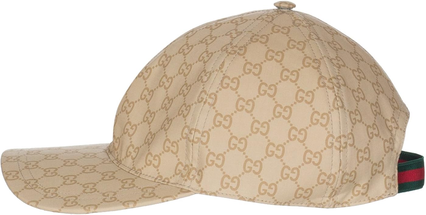 Gucci Men's Beige GG Guccissima  Stripe Baseball Cap Hat