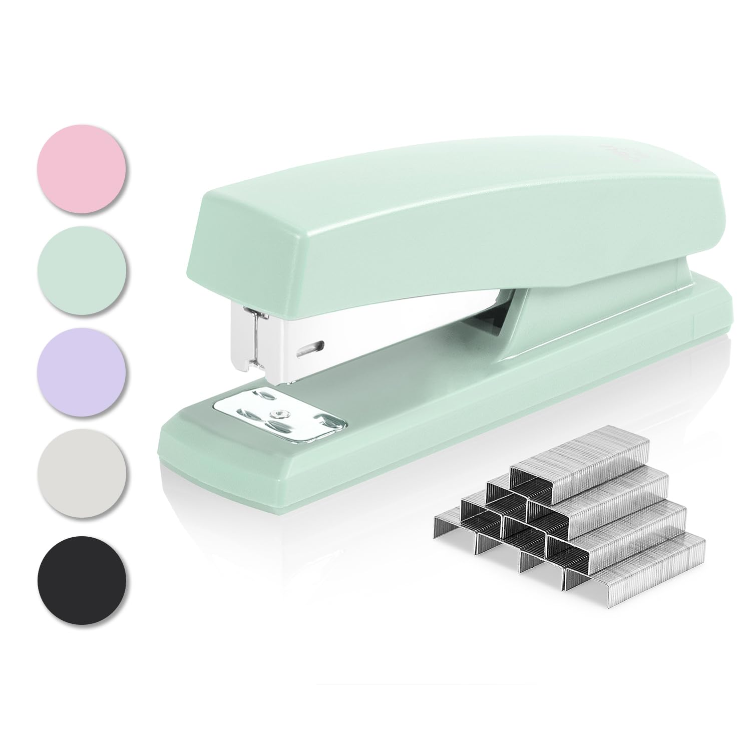Photo 1 of Deli Stapler, Desktop Staplers with 640 Staples, Office Stapler, 25 Sheet Capacity, Green