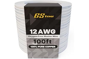 GS Power 100Ft Duplex Marine Wire, 12 Gauge Wire, Oxygen-Free Tinned Copper 12 AWG Electrical Boat Wiring, Sheathed Copper Marine Grade Electrical Cable for Boat Automotive RV Camper Trailer