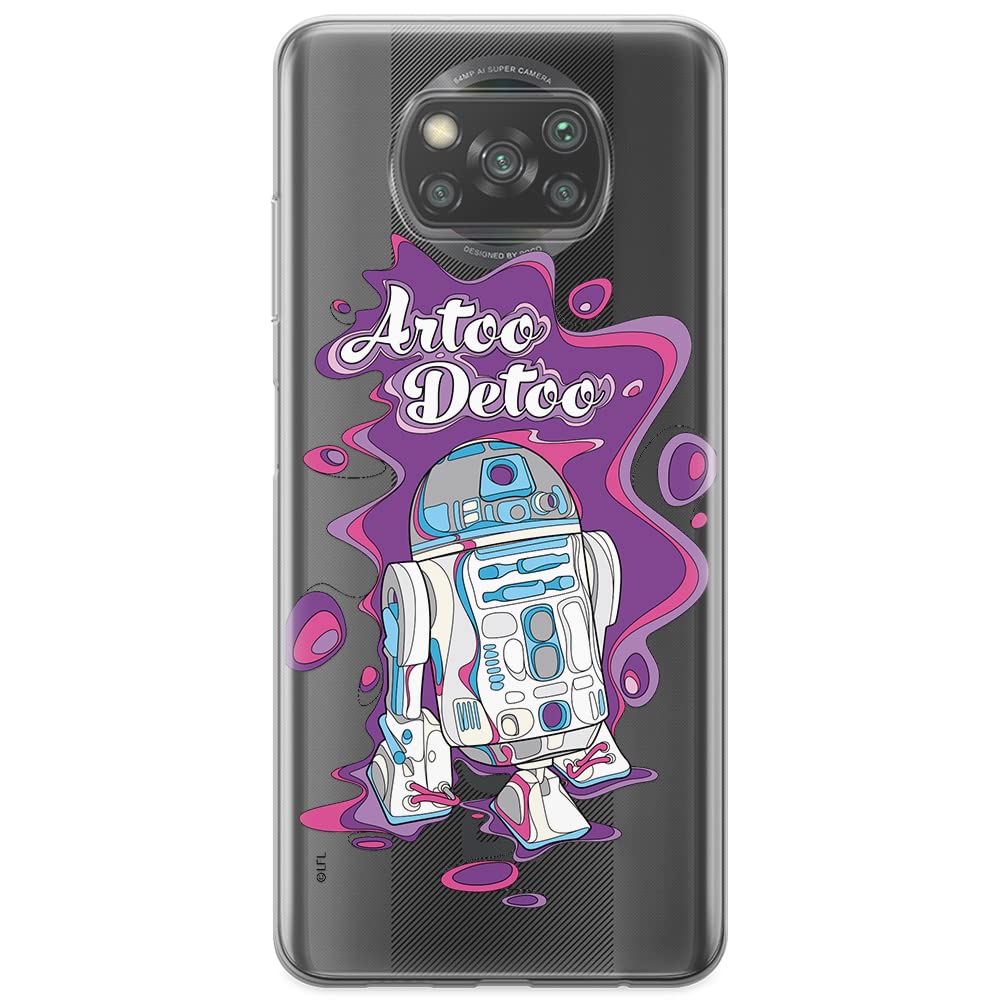 ERT GROUP mobile phone case for Xiaomi POCOPHONE X3 original and officially Licensed Star Wars pattern R2D2 002 optimally adapted to the shape of the mobile phone, partially transparent
