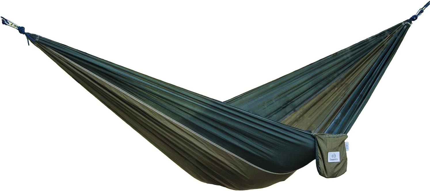 OuterEQ Portable Parachute Camping Hammocks Lightweight Nylon Fabric Travel Hammock
